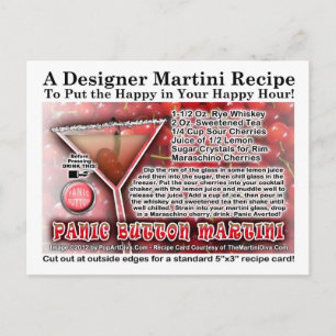 Panic Button Martini Recipe Briefkaart