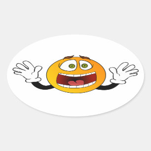 Panic Emoji Ovale Sticker