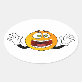 Panic Emoji Ovale Sticker