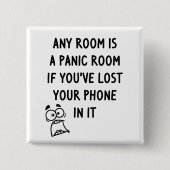 Panic Room Vierkante Button 5,1 Cm (Voorkant)