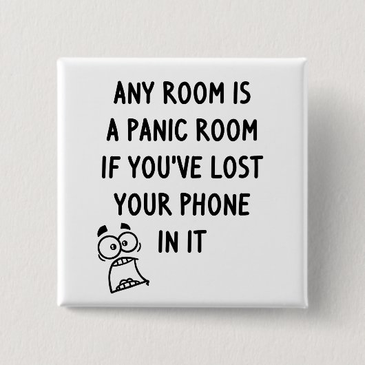 Panic Room Vierkante Button 5,1 Cm (Voorkant)