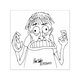 panicky cartoon character  zelfinktende stempel