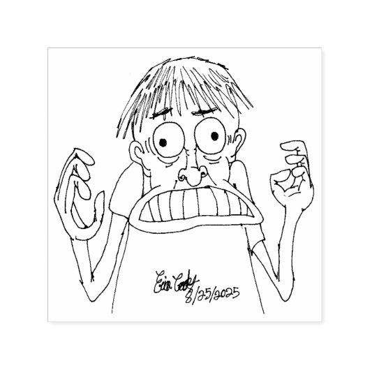 panicky cartoon character  zelfinktende stempel (Design)