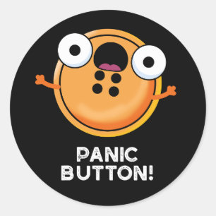 Paniek Button Funny Sewing Pun Dark BG Ronde Sticker