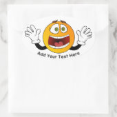 Paniek-emoji Ovale Sticker (Tas)