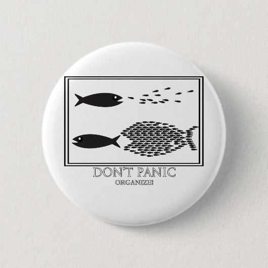 Paniek niet organiseren! ronde button 5,7 cm (Voorkant)