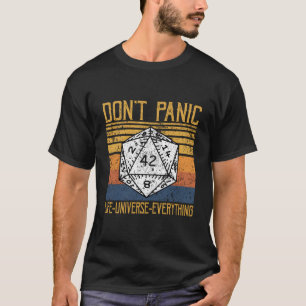Paniek niet over het antwoord op het leven univers t-shirt