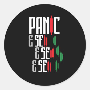 Paniek Verkoop effectenbeurs Handel forex Gift Ronde Sticker