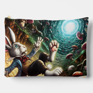 Paniekerig konijn dat in het konijnenhol valt etui