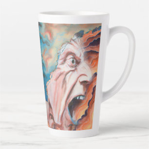 Paniekgolven olieverfschilderij latte mok