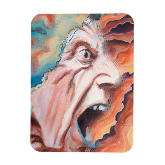 Paniekgolven olieverfschilderij magneet (Verticaal)