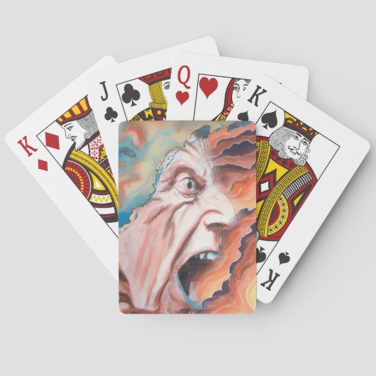 Paniekgolven olieverfschilderij pokerkaarten (Achterkant)