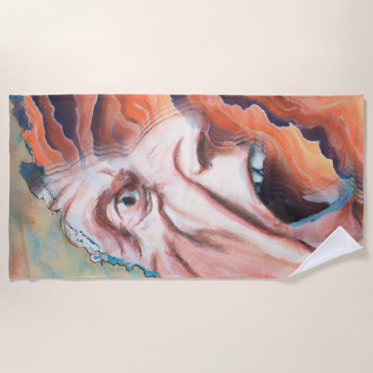 Paniekgolven olieverfschilderij strandlaken (Voorkant)