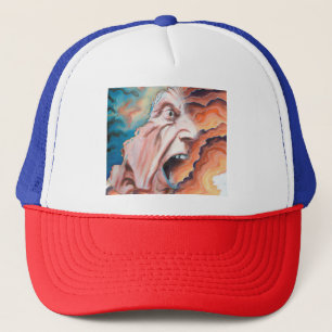 Paniekgolven olieverfschilderij trucker pet