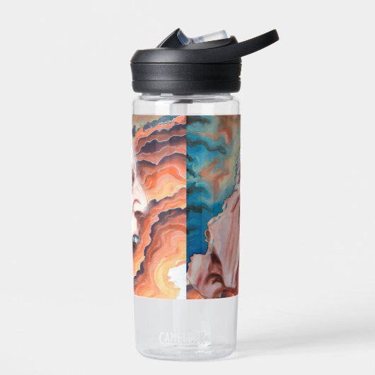 Paniekgolven olieverfschilderij waterfles (Links)