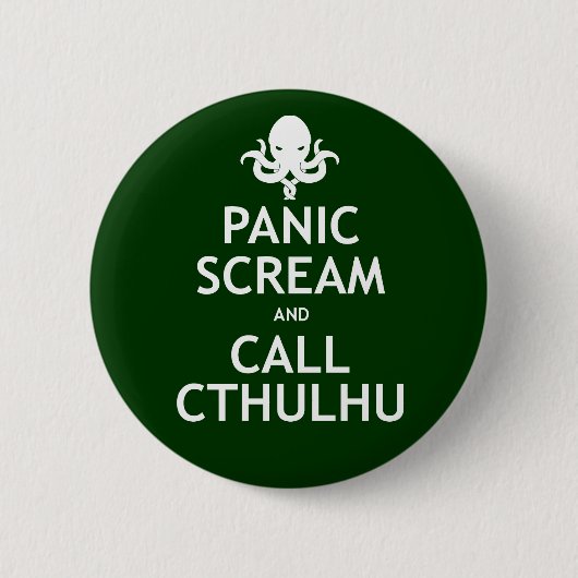 Paniekscherm en Call Cthulhu Ronde Button 5,7 Cm (Voorkant)