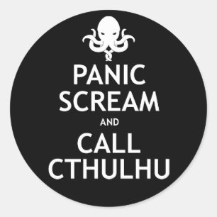 Paniekscherm en Call Cthulhu Ronde Sticker