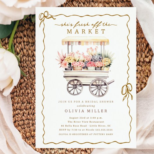 Panier à fleurs Invitation de douche nuptiale