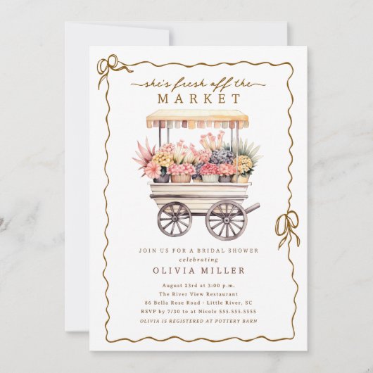 Panier à fleurs Invitation de douche nuptiale (Devant)