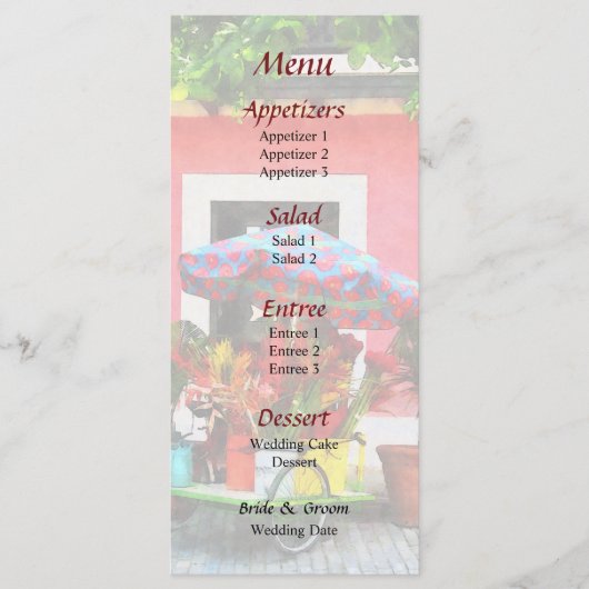 Panier à fleurs San Juan Menu Mariage (Devant)
