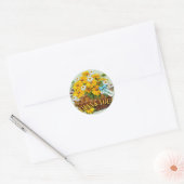 Panier à fleurs ~ Sticker rond (Enveloppe)