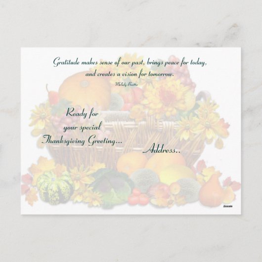 Panier Apple ~ Carte Thanksgiving (Dos)