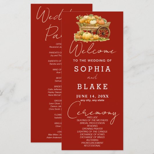 Panier de Citrouille Chêne d'automne Programme de (Devant / Derrière)