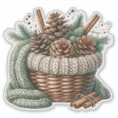Panier de Cônes de Pin Confortable - Autocollant C (Devant)