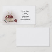 Panier de fil - cartes de visite de tricot (Devant / Derrière)