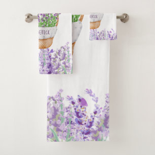 Panier de fleurs de lavande personnalisées Violet