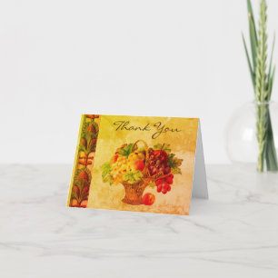 Panier de fruits d'art vintage Carte de remercieme