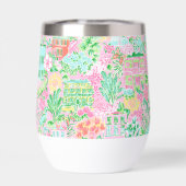 Panier de golf Pink & Green Palm Beach personnalis (Arrière)