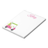 Panier de golf rose aquarelle Bloc-notes personnal (Tourné)