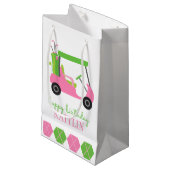 Panier de golf rose et vert Sac cadeau personnalis (Devant Angle)