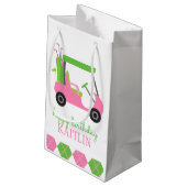 Panier de golf rose et vert Sac cadeau personnalis (Dos Angle)