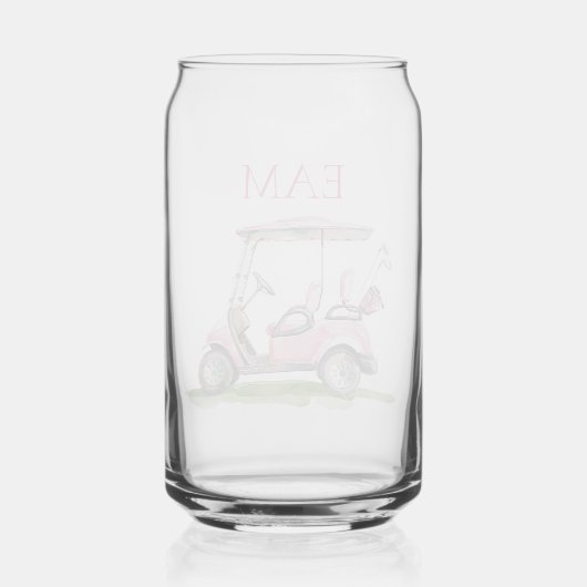 Panier de golf rose Preppy Monogramme (Verso)