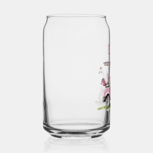 Panier de golf rose Preppy Monogramme (Droite)