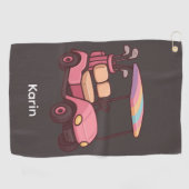 Panier de golf rose Serviette de golf personnalisé (Horizontal)