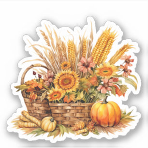 Panier de la ferme Citrouille Sticker d'automne