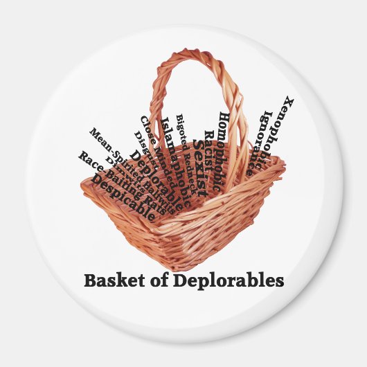 Panier de mots déplorables avec aimant rond (Devant)