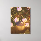 Panier de myrtilles à l'heure dorée sur toile (Recto)