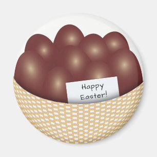 Panier de Pâques avec Œufs en Chocolat Magnet