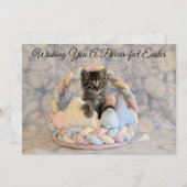 Panier de Pâques de Patton - Carte plate Chat/ Cha (Devant / Derrière)