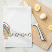 Panier de Pâques - Serviette de cuisine (Quart Plié)