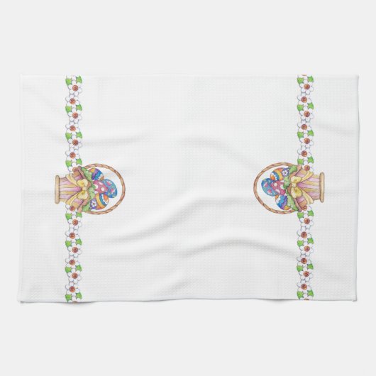 Panier de Pâques - Serviette de cuisine (Horizontal)