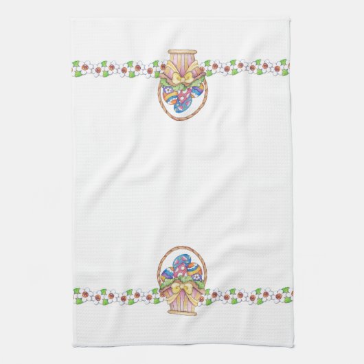 Panier de Pâques - Serviette de cuisine (Vertical)