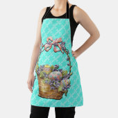 Panier de Pâques Turquoise À damiers tablier desig (Insitu)