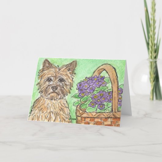 Panier de pensées de carte de joyeux anniversaire (Dos)