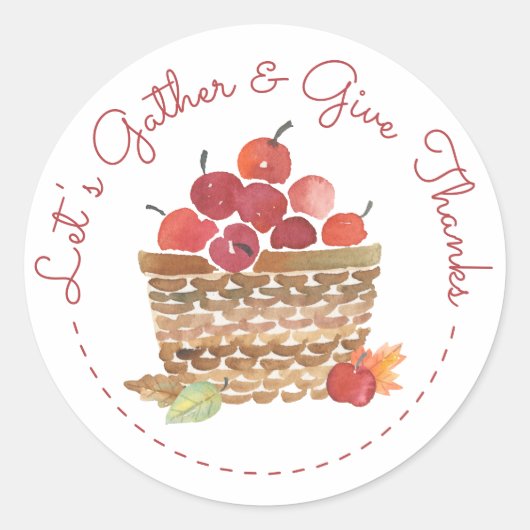 Panier de pommes Stickers Thanksgiving (Devant)