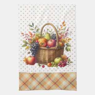 Panier de récolte d'automne Serviette de cuisine